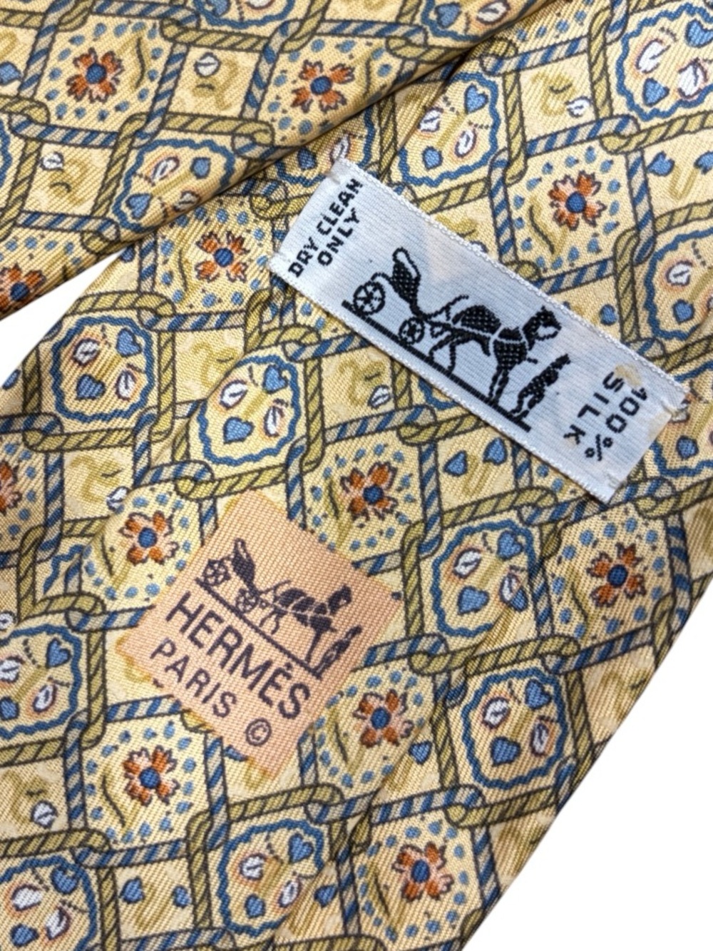 HERMES silk tie